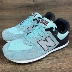 NEW BALANCE 574 SMG Light Blue Black retro Sneakers Womens 7.5 or children’s 6.